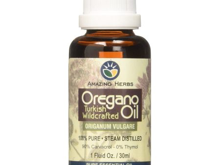 AMAZING HERBS - Oregano Pure Essential Oil - 1 fl. oz. (30 ml) Hot on Sale