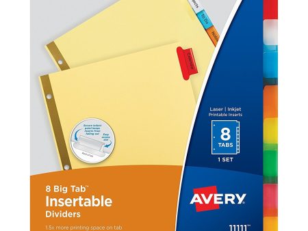 AVERY - Big Tab Insertable Dividers, Buff Paper, 8 Multicolor Tabs - 1 Set Hot on Sale