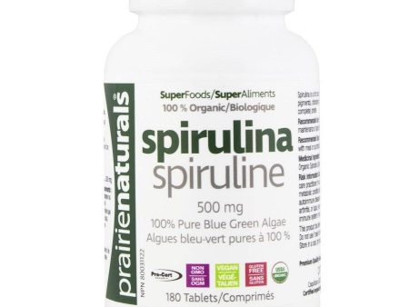 Prairie Naturals Spirulina Organic 500mg 180 Tabs Online Sale