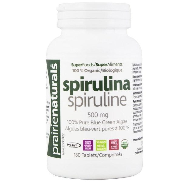 Prairie Naturals Spirulina Organic 500mg 180 Tabs Online Sale