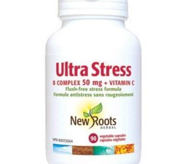 New Roots Ulta Stress B Complex 50mg + Vitamin C 90 Veggie Caps For Sale