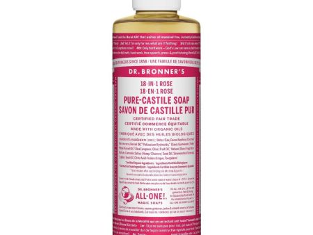 Dr. Bronner s 18-In-1 Pure Castile Liquid Soap Rose 237mL Online Sale