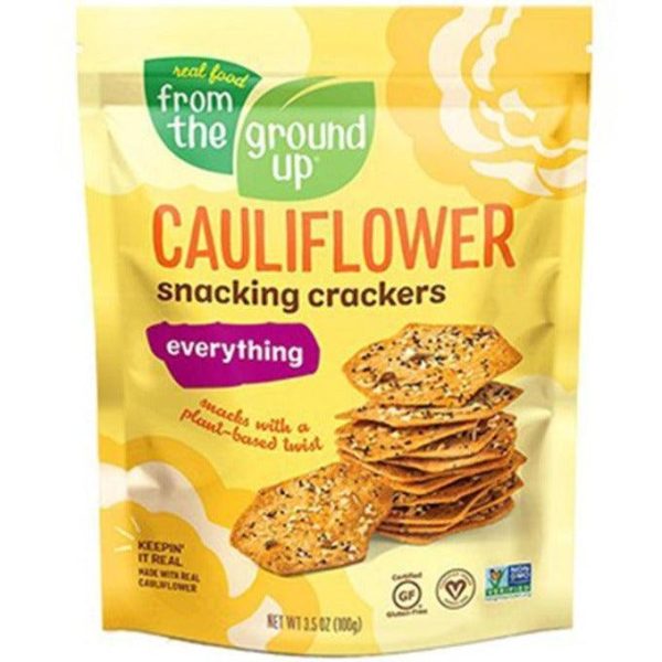 From the ground up Cauliflower Snacking Crackers Everything 100g Hot on Sale