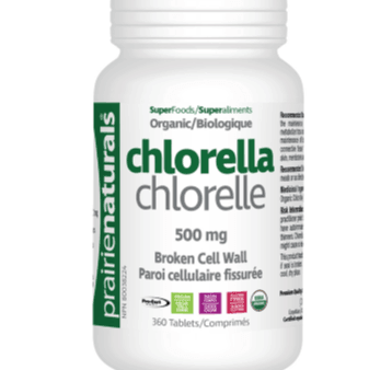 Prairie Naturals Chlorella Organic 500mg 360 Tabs Hot on Sale