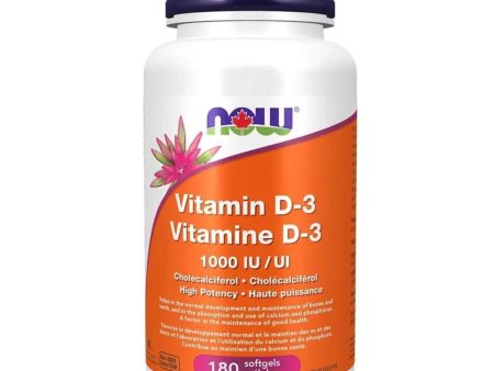 NOW Vitamin D3 1000IU 180 Softgels Online Hot Sale