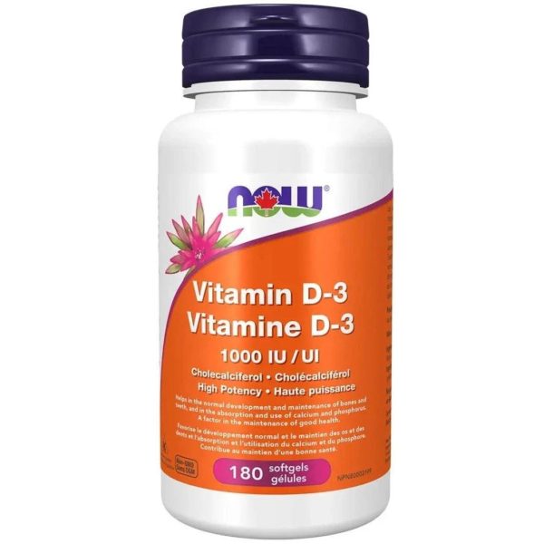 NOW Vitamin D3 1000IU 180 Softgels Online Hot Sale