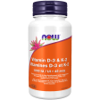 NOW Vitamin D-3 & K2 120 Veggie Caps on Sale