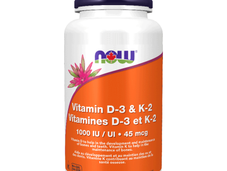 NOW Vitamin D-3 & K2 120 Veggie Caps on Sale