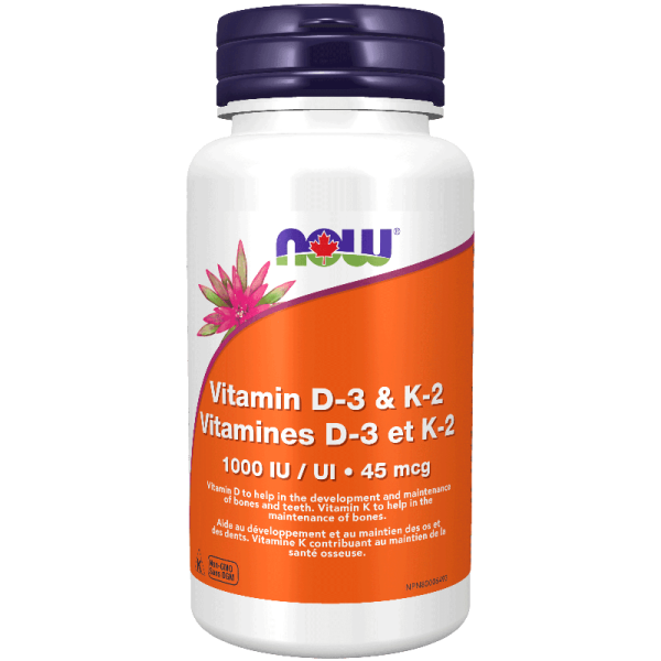 NOW Vitamin D-3 & K2 120 Veggie Caps on Sale