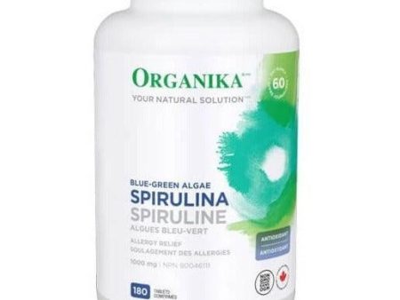 Organika Spirulina Blue-Green Algae 1000mg 180 Tabs on Sale