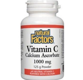 Natural Factors Vitamin C Calcium Ascorbate 1000mg 125g Powder Supply