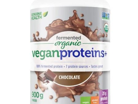 Genuine Health Fermented Organic Vegan Proteins+ Chocolate 900g on Sale