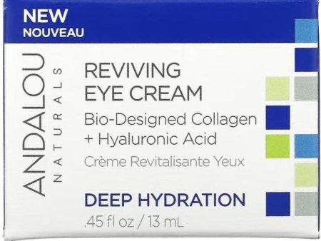 Andalou Naturals, Reviving Eye Cream, Bio-Designed Collagen + Hyaluronic Acid, 0.45 fl oz (13 ml) Sale