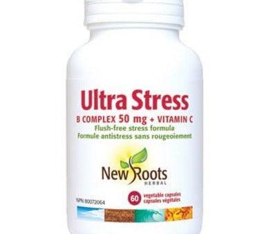 New Roots Ulta Stress B Complex 50mg + Vitamin C 60 Veggie Caps Online Sale