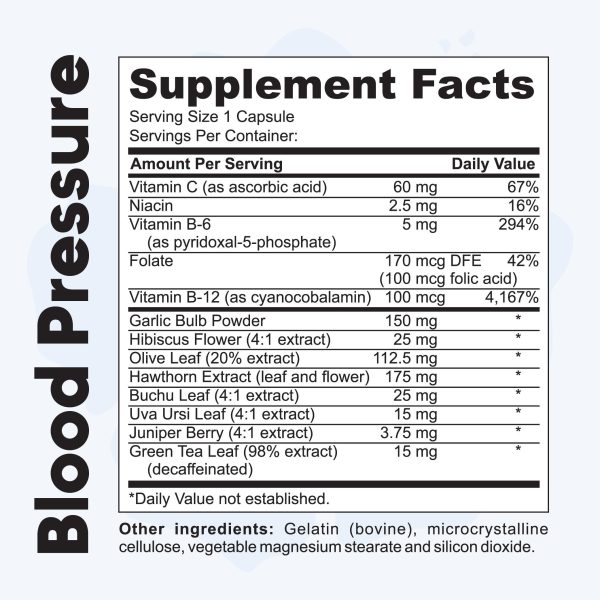 Blood Pressure Support - Supports Cardiac Health - 90 Capsules Online now