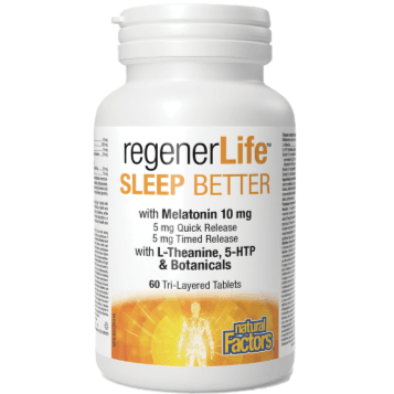 Natural Factors RegenerLife Sleep Better Tri-Layered 60 tablets Hot on Sale