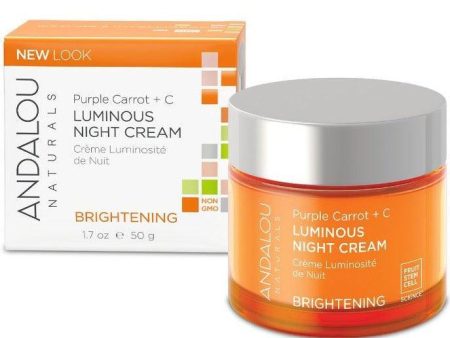 Andalou Naturals Brightening Night Cream Luminous Purple Carrot +C 50g For Discount