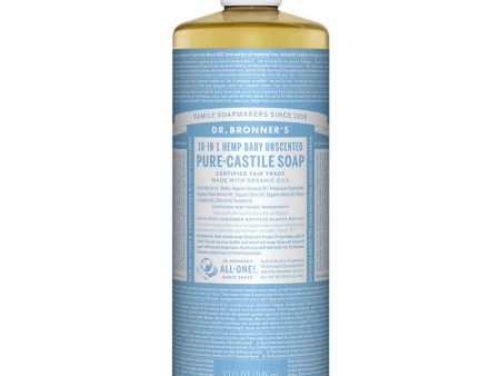 Dr Bronner’s Baby-Mild Liquid Castile Soap 946mL Unscented For Sale