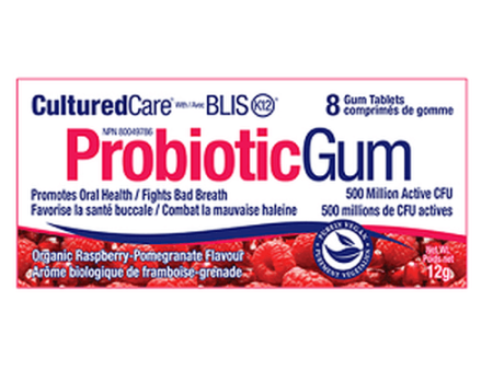 Prairie Naturals Probiotic Gum Raspberry Pomegranate 8 Gum Tabs Fashion