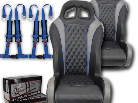 (Blue) Carbon Edition Daytona Seats (With Harnesses) Online Hot Sale