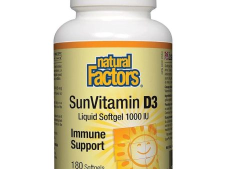 Natural Factors Sun Vitamin D3 1000 IU 180 Softgels Supply