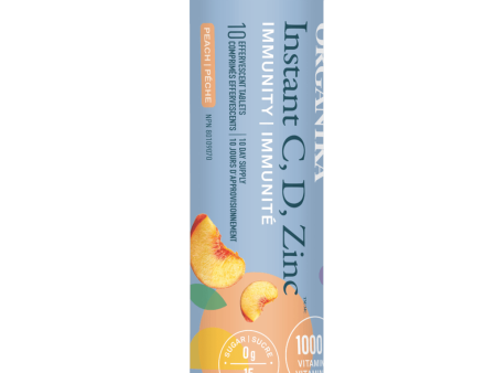 Organika Instant C, D, Zinc 10 Effervescents Tabs Peach Hot on Sale