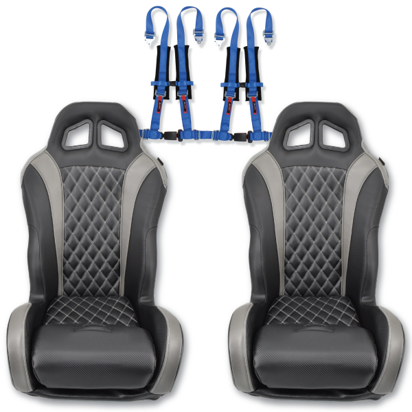 (Grey) Carbon Edition Daytona Seats (With Harnesses) For Cheap