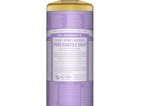 Dr. Bronner s 18-In-1 Pure-Castile Liquid Soap Lavender 946mL For Sale