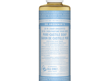 Dr. Bronner s 18-In-1 Pure-Castile Soap Liquid Baby Unscented 237mL Sale