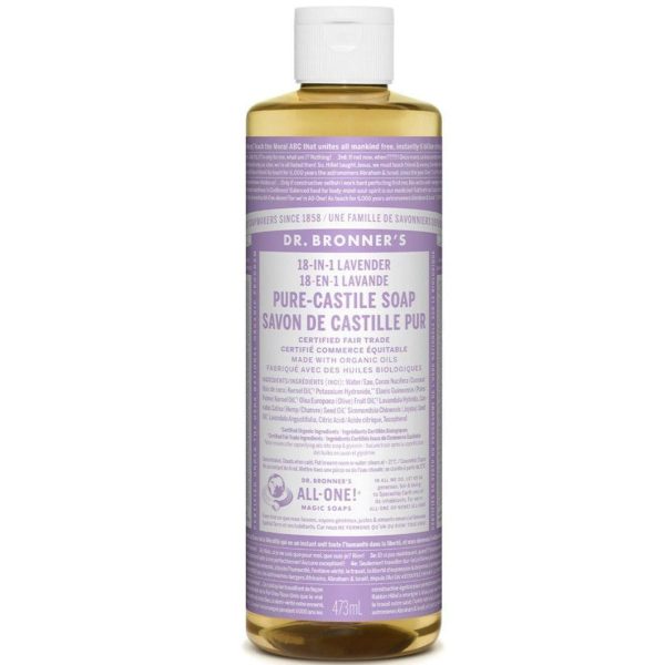 Dr. Bronner s 18-In-1 Pure-Castile Liquid Soap Lavender 473mL Online Sale