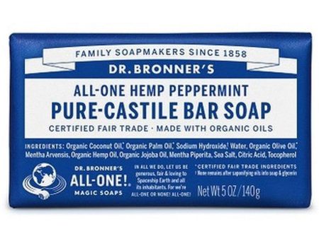 Dr. Bronner s Pure Castile Bar Peppermint Soap 140G For Discount