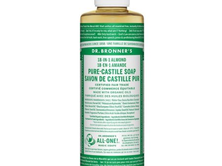 Dr. Bronner s Organic Pure Castile Liquid Soap Almond 237mL Hot on Sale