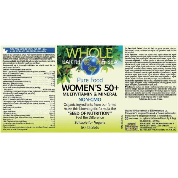 Whole Earth & Sea Multivitamin & Minerals Women s 50+ 60 Tablets Cheap