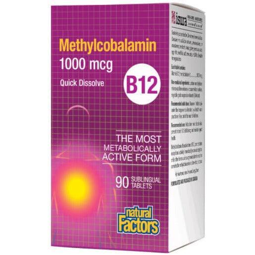 Natural Factors B12 1000mcg Methylcobalamin 90 Tabs Sale