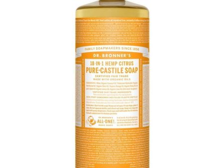 Dr. Bronner s 18-In-1 Pure-Castile Liquid Soap Citrus 946mL For Sale