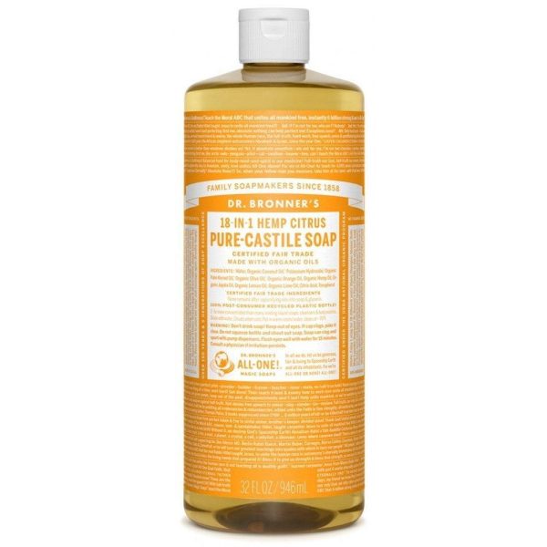 Dr. Bronner s 18-In-1 Pure-Castile Liquid Soap Citrus 946mL For Sale