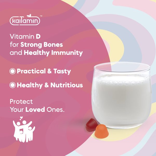 Vitamin D  2000 IU - Strong Bones for Adults and Kids - 120 Gummies Online