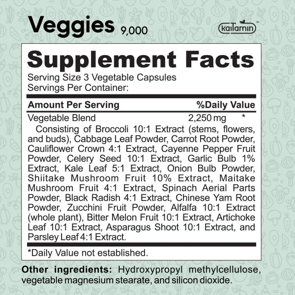 Veggies 9000 - All-in-One Vegetable Supplement - 90 Capsules Cheap