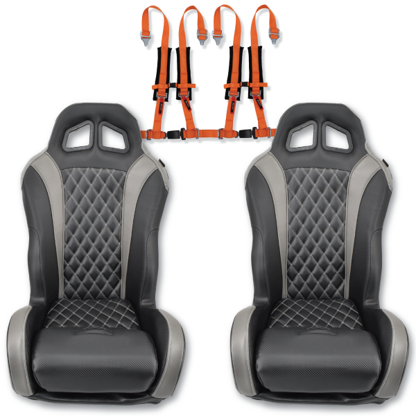 (Grey) Carbon Edition Daytona Seats (With Harnesses) For Cheap