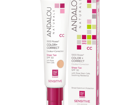 Andalou Naturals Sensitive Color + Correct 1000 Roses Sheer Tan SPF 30 58mL For Cheap