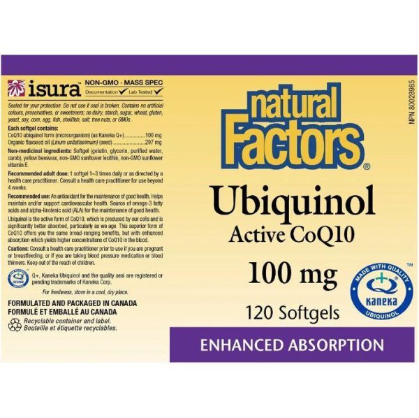 Natural Factors Ubiquinol Active CoQ10 100mg 120 Softgels For Cheap