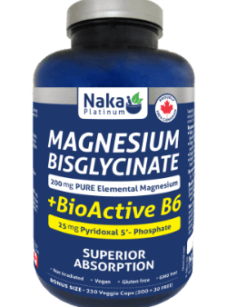 MAGNESIUM BISGLYCINATE 200MG + BIOACTIVE B6 25MG – 230 VCAPS (200 + 30 FREE) Sale