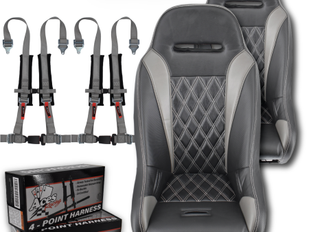 (Grey) Apex Seats (Harness Bundle) For Sale