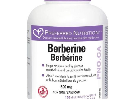 Preferred Nutrition Berberine 500mg 120 Veggie Caps Hot on Sale