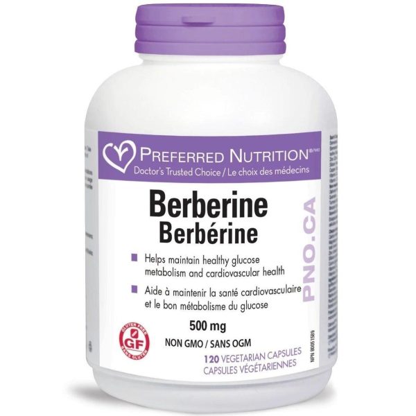 Preferred Nutrition Berberine 500mg 120 Veggie Caps Hot on Sale