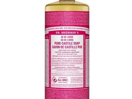 Dr. Bronner s 18-In-1 Pure-Castile Liquid Soap Rose 946mL For Sale