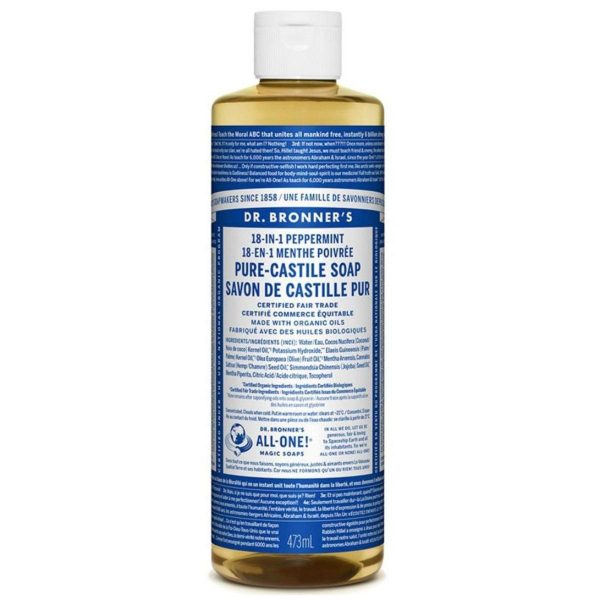 Dr. Bronner s 18-In-1 Pure-Castile Liquid Soap Peppermint 473mL Online Hot Sale